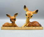 Big Eyed Deer Figures Vintage 1950s Mcm Kitsch Plastic Doe Fawn