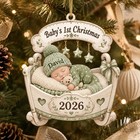 Personalized Baby s First Christmas Ornament 2026  Custom Name Newborn Keepsake