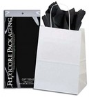 50ct White Paper Gift Bags   100ct Black Gift Tissue