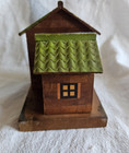 Vtg National Savings Bank Wood Coin Bank House Made In Japan Piggy Bank