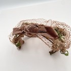 Vtg Fascinator Ring Hat W 5 Inch Veil Womens Hat Flowers   Leaves Union Made