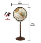 Replogle Treasury Antique  Floor Model World Globe  Raised Relief  12 Diameter
