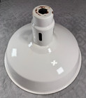 Abolite White 18  Industrial Barn Light Gas Station Porcelain Enamel Vintage