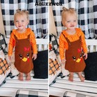 2t- 3t Girl Thanksgiving Clothes Turkey Suspender Dress Outfit Polka Dot Oran   
