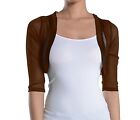 Fashion Secrets Women s Sheer Bolero Mesh Chiffon Shrug Jacket Cardigan 3 4 Slv 