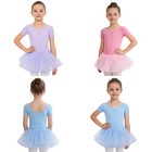 Girls Ballet Leotard Short Sleeve Tutu Skirt Ruched Dancewear Recital Toddler