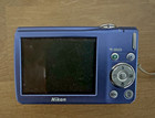 Vtg Nikon Coolpix S220 Digital Camera Blue W charger  Sd Card  Case  New Battery