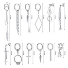 18g 20g Stainless Steel Hoop Earrings Gothic Punk Cross Earring For Women Men