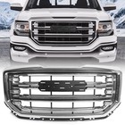 Front Bumper Grille Grill Assembly Compatible With Gmc Sierra 1500 2016 Chrome