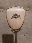Globe 24k Gold Plated Hand Mirror Midcentury Vintage Vanity  Piece Angels   Rose
