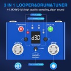 Lekato Looper Pedal Drum Machine With Tuner 11-minute Loop 30 Preset Loop Mixed 