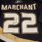 Signed Game Worn 2008-2009 Todd Marchant Anaheim Ducks Hockey Jersey 22