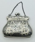 C  1900 Antique Russian 84 Silver Niello Coin Purse Miniature Wallet