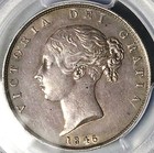 1846 Pcgs Au 50 Victoria 1 2 Crown Great Britain Sterling Silver Coin  25020903c