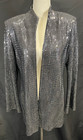 St john Evening Paillette Black Silver Knit Jacket Size 10