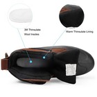 Riemot Mens Walking Winter Boot Brown Ankle Leather Casual Boots Shoes Anti-slip