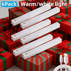 6 Pcs Set Bright White Motion Sensor Led Cabinet Lights Compact Glare Light
