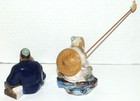 Shiwan Pottery Chinese Mud Man Scholar   Fisherman Figurines Vintage 