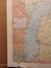 1961 Vintage Michigan Authentic Old Atlas Map Life Pictorial Atlas Of The World