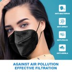  50 Pieces  Disposable 5-layers Kn95 Face Mask Mouth Protective Respirator Black