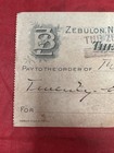 1927 Bank Of Zebulon Check Nc North Carolina Vintage Cashed Check Antique