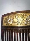 Vintage Faux Tortoise Shell Hair Comb 22k Gold Inlaid With Rhinestones By Gwd