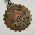Vtg Brass 30 Year Perpetual Calendar Keychain Peacock 1993-2022 Fob Made India