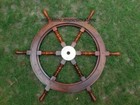 Steering Wheel Pirate D  cor Wood Fishing Wall Boat 24 brass Wooden Nautical Ship