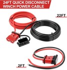 24ft Quick Disconnect Winch Power Cable 8 Gauge 8 Awg Wiring For Winch Trailer