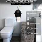 Black Toilet Paper Holder Bathroom Roll Coffin With Shelf Goth Wooden Gothic