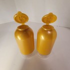 Tupperware Tabletop Salt And Pepper Shakers Set Atomic Gold clear  2314 Nos