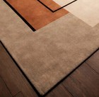 Hand Tufted Wool Area Rug  Modern Geometric  Neutral Bedroom Accent Area Carpet