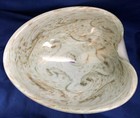 Vintage To Modern Murano Style Large Bowl Dish Gold Speckled Swirls Art Glass