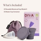 Diva Cup   Shaker  Reusable Menstrual Cup 12 Hours Model 1 Medium To Heavy Flow