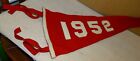 1952 Felt Pennant With Sewn-on Numbers - Nice Looking Vintage Flag