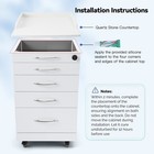 Dental Quartz Stainless Steel Rolling Cart Mobile Storage Cabinet With 4 Drawers