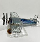 Vtg Lead Stained Glass Kaleidoscope Double Propeller Bi-plane Airplane Handmade