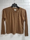 Basic Closet Must Have Mate Dress Clean Long Sleeve Brown T-shirt Top