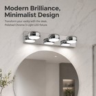 20   Modern Vanity 3 Light Led Bathroom Over Mirror Wall Sconce Chrome Fixture