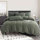  Duvet Cover Queen  100  Brushed Microfiber 3-piece Queen 90  X 90   Dark Green