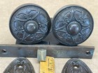 Antique Vintage Cast Iron Niles Chicago Greek Style Doorknob W Plates   Mortise2