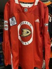 Anaheim Ducks Official Game Worn Used Mic Practice Jersey Rodwin Dionicio Red
