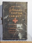 Vintage Johnson   Johnson First Aid Kit No 1 Metal Wall Hang Cabinet