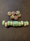 15 Vintage Chevron Glass Chevron Beads  b1063  -handmade 5-15mm
