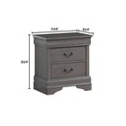 1pc Nightstand  Gray  Antique Nickel Hanging Pulls  Solid Wood  Transitional