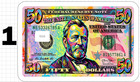 50 Dollar Bill Credit Debit Atm Gift Card Skin Sticker Graffiti Art Neon Trippy