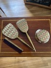 Vintage 1950s 4 Pc Vanity Set   New Old Stock  Golden Wheel