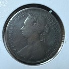 Great Britain     Double Head    1 2 Penny Bronze    error   coin-25mm-queen Victoria