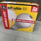 Vtg Ge Soft White 100 Watt Double Life Pack Of 6 Appliance Lamp Lightbulbs A19