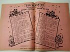 Rare 1970 The Famous Bartok Circus Official Souvenir Program Schedule Pink Mint 
